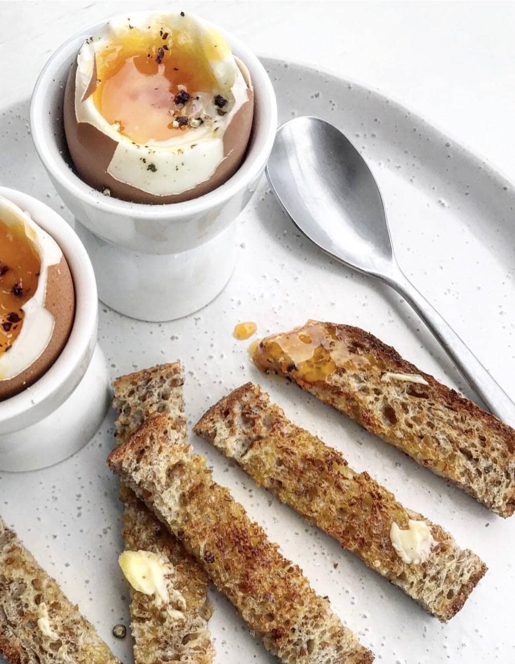 Soft Boiled Egg with Buttery Toast Soldiers